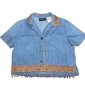 Vintage Jean And Cheetah Top